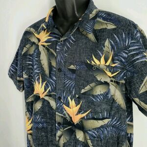QUICKSILVER Edition Mens Size Medium Hawaiian Shirt Surf Tropical Vacation